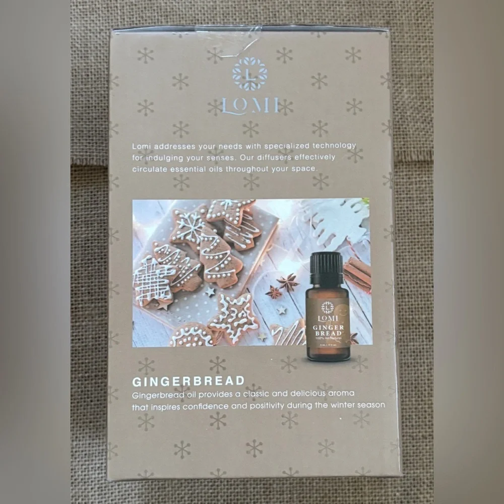 Lomi Aroma Ultrasonic Diffuser Holiday Edition With Gingerbread Oil Neutral